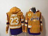 Lakers 23 Lebron James Yellow All Stitched Hooded Sweatshirt,baseball caps,new era cap wholesale,wholesale hats